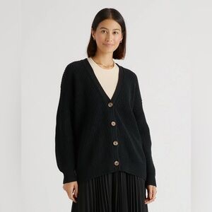 Quince Black Women's Cardigan Sweater